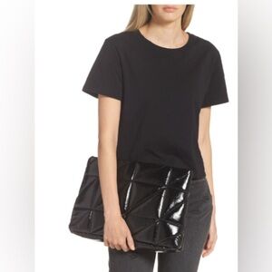 Topshop Glossy Black Geometric Clutch